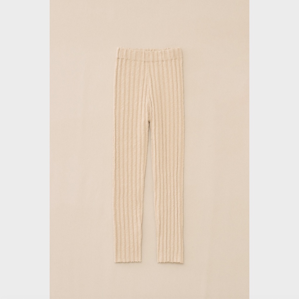 Lauren Manoogian Cotton Knit Rib Pants in Sandstone Cream M
